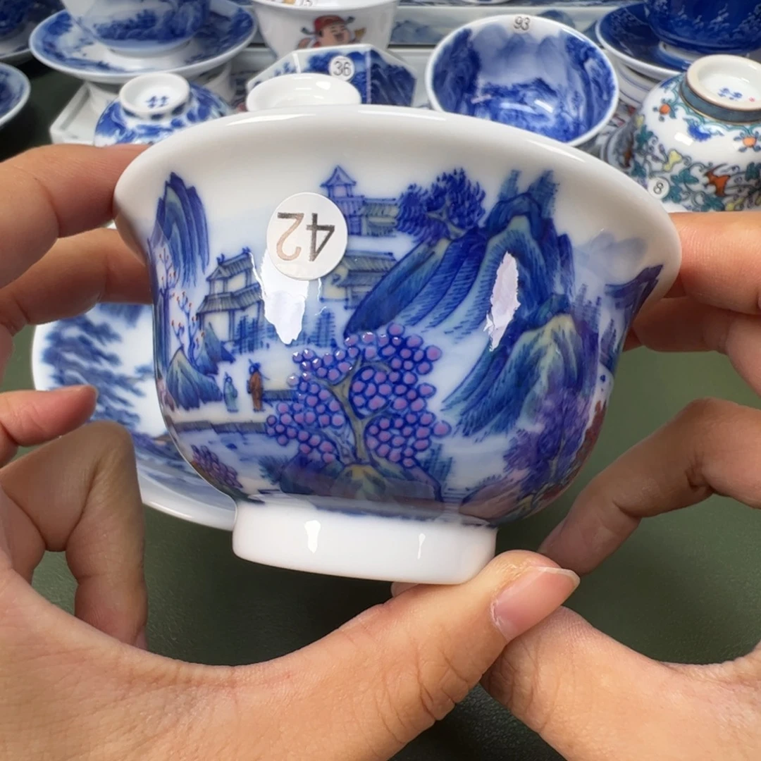 陶瓷景德镇纯手工纯手绘茶具木木42