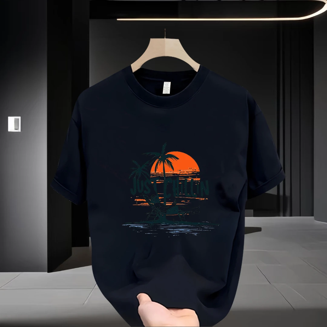 夏季重磅潮牌短袖男款爆款2026新款时尚休闲百搭宽松圆领印花T恤