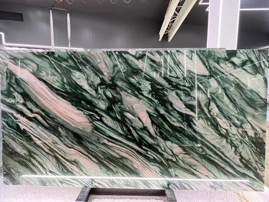 挪威绿天然奢石，背景墙，玄关，墙地面，楼梯，餐桌，岛台，茶几，洗手台