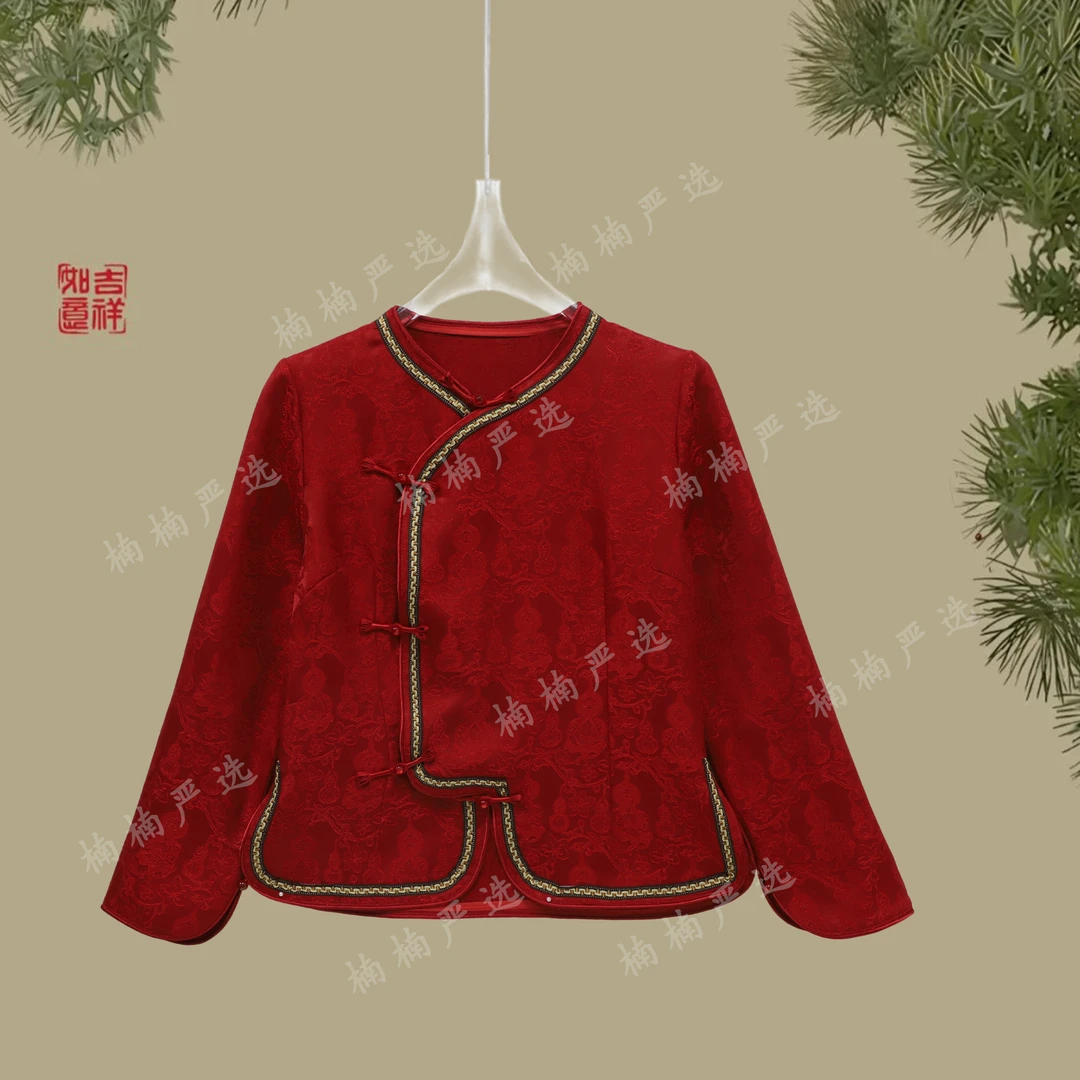 新中式上衣常规款ins秋冬女装斜襟外套----51058