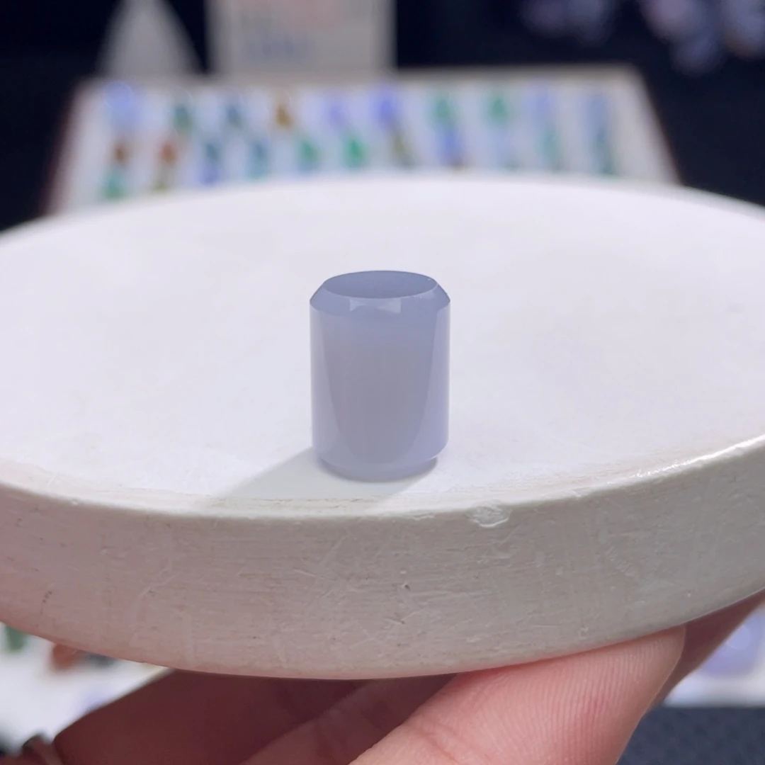 散珠翡翠特色紫色胶润桶珠卡12.3-9.5mm