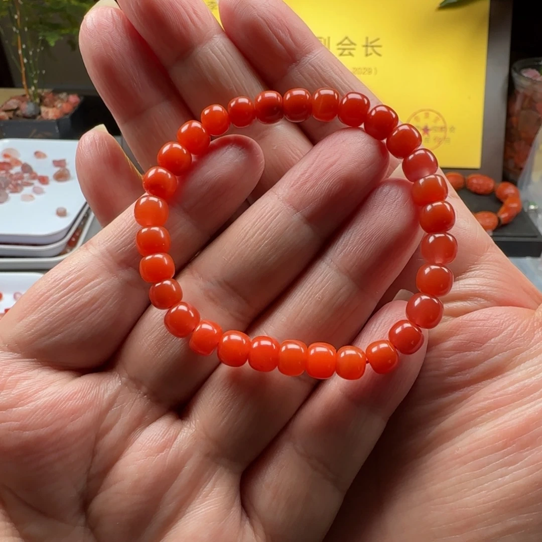 南红玛瑙未镶嵌7➕老型手串