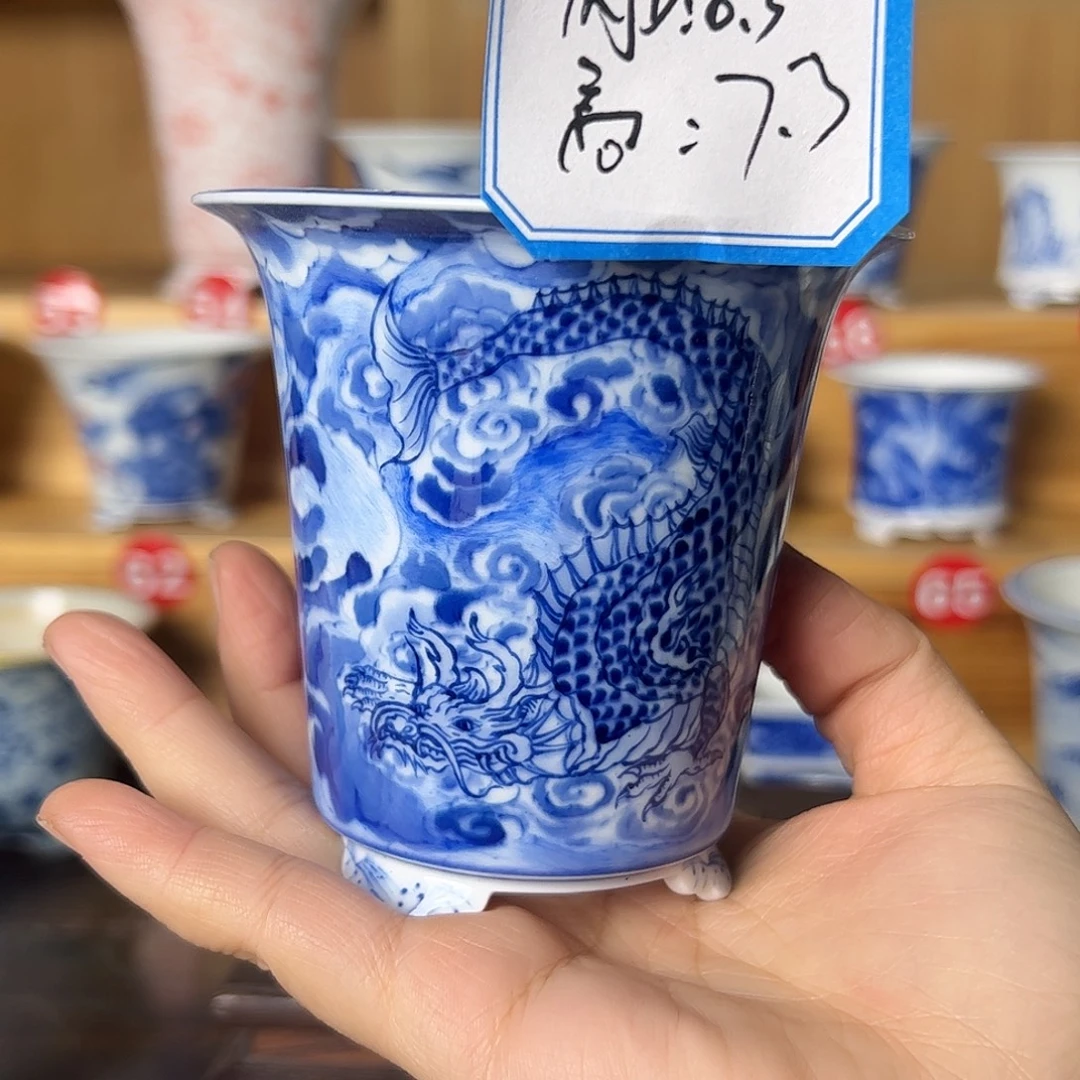 墨奈手绘陶瓷花盆