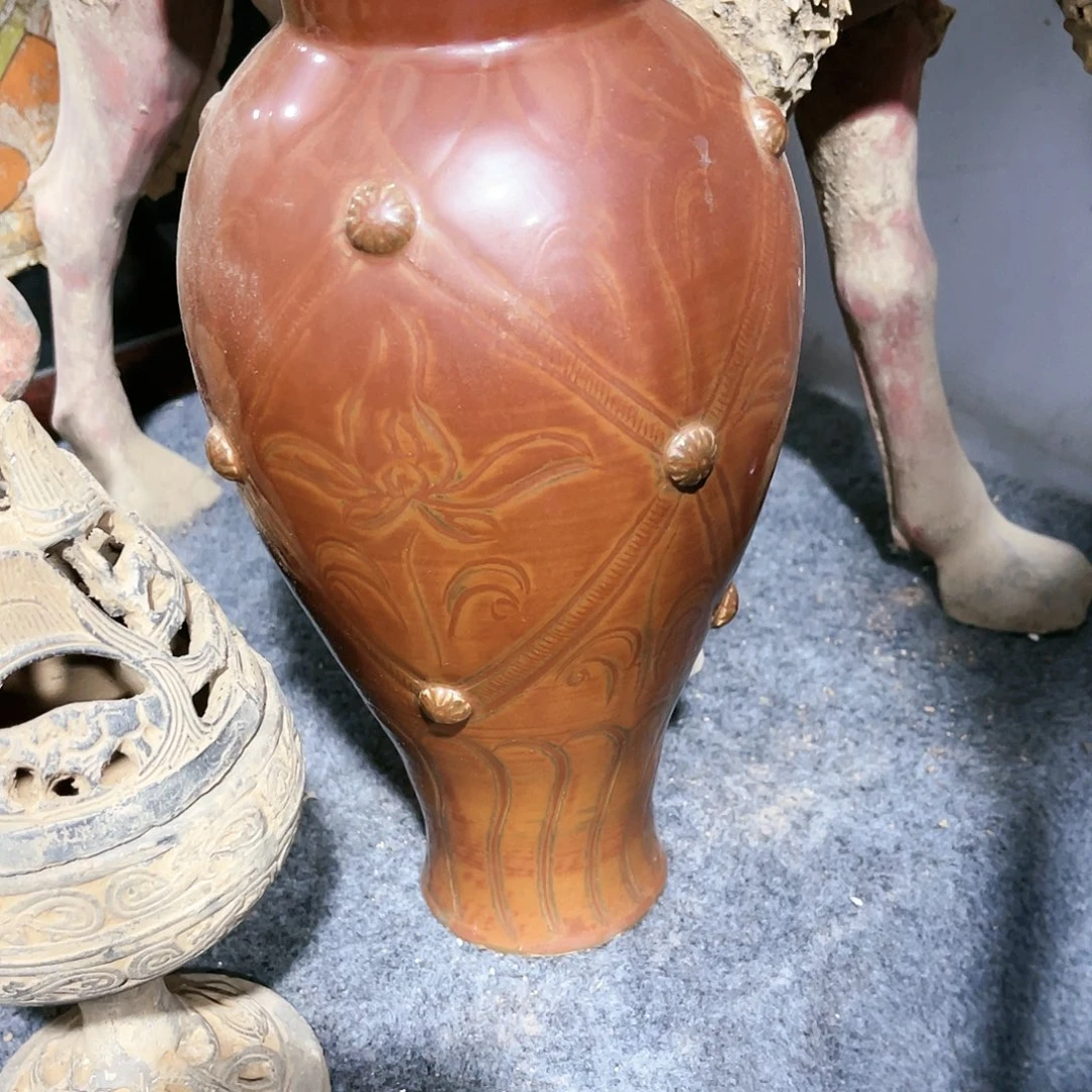 瓦当摆件摆件茶桌茶台陶瓷磅*