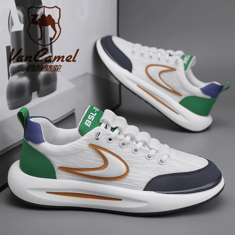 VANCAMEL/西域骆驼男士跑鞋百搭透气潮鞋减震网面夏季防滑时尚