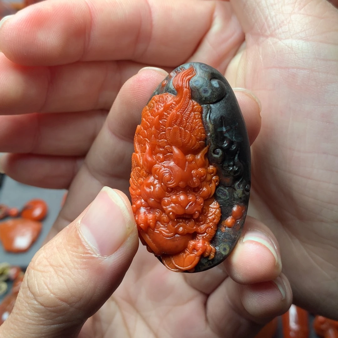 南红玛瑙未镶嵌1啊东寨老南红飞天貔貅