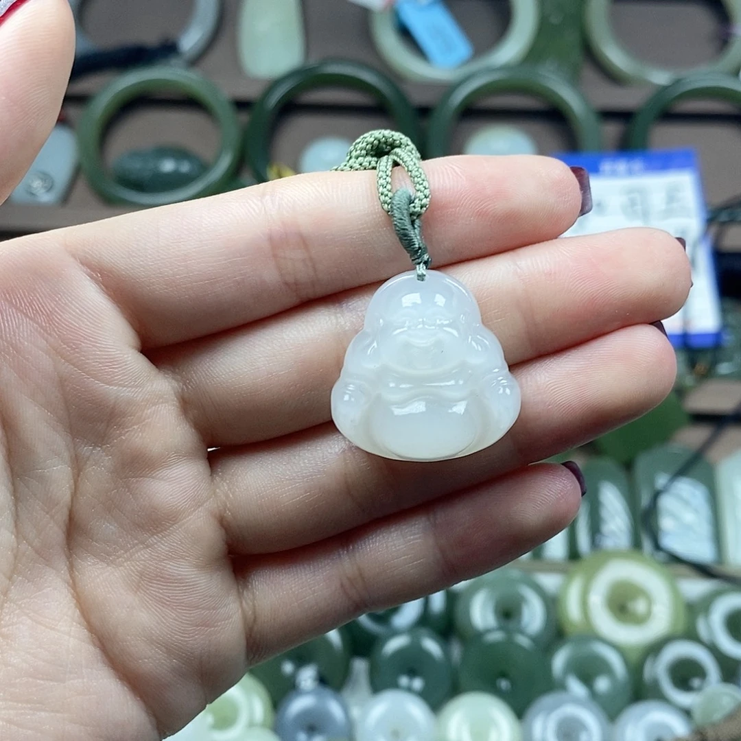 颈饰未镶嵌和田玉佛公25mm