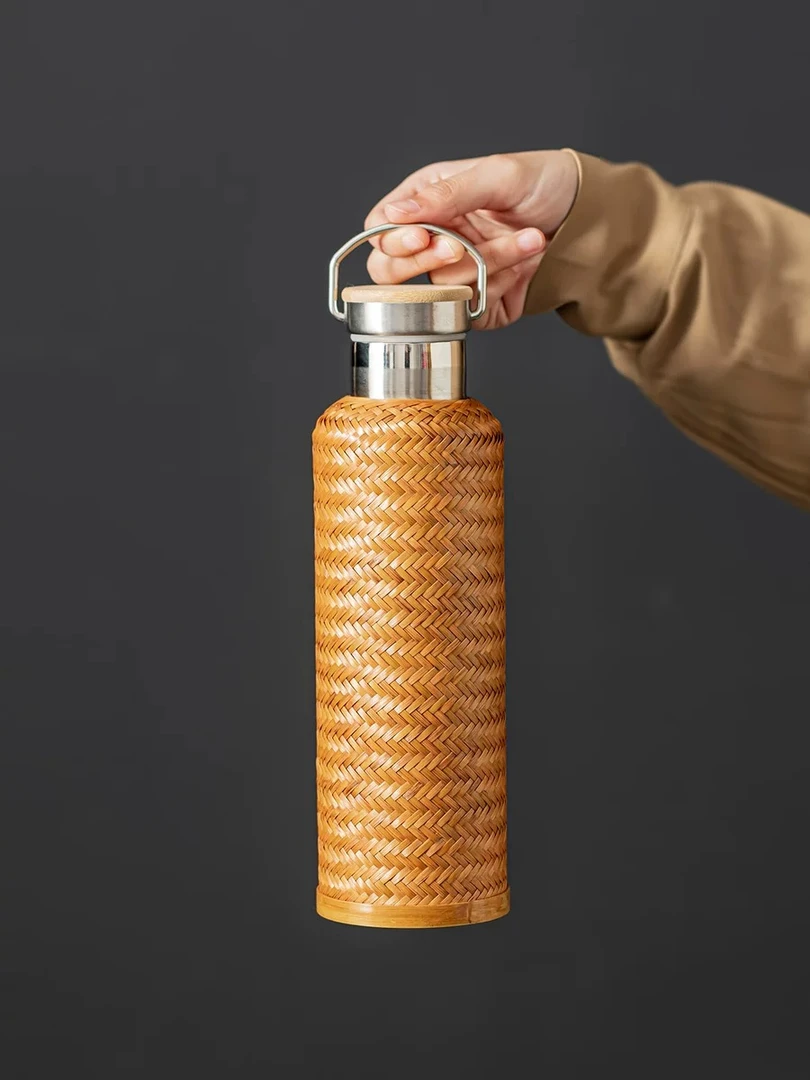 纯手工竹编大容量保温杯