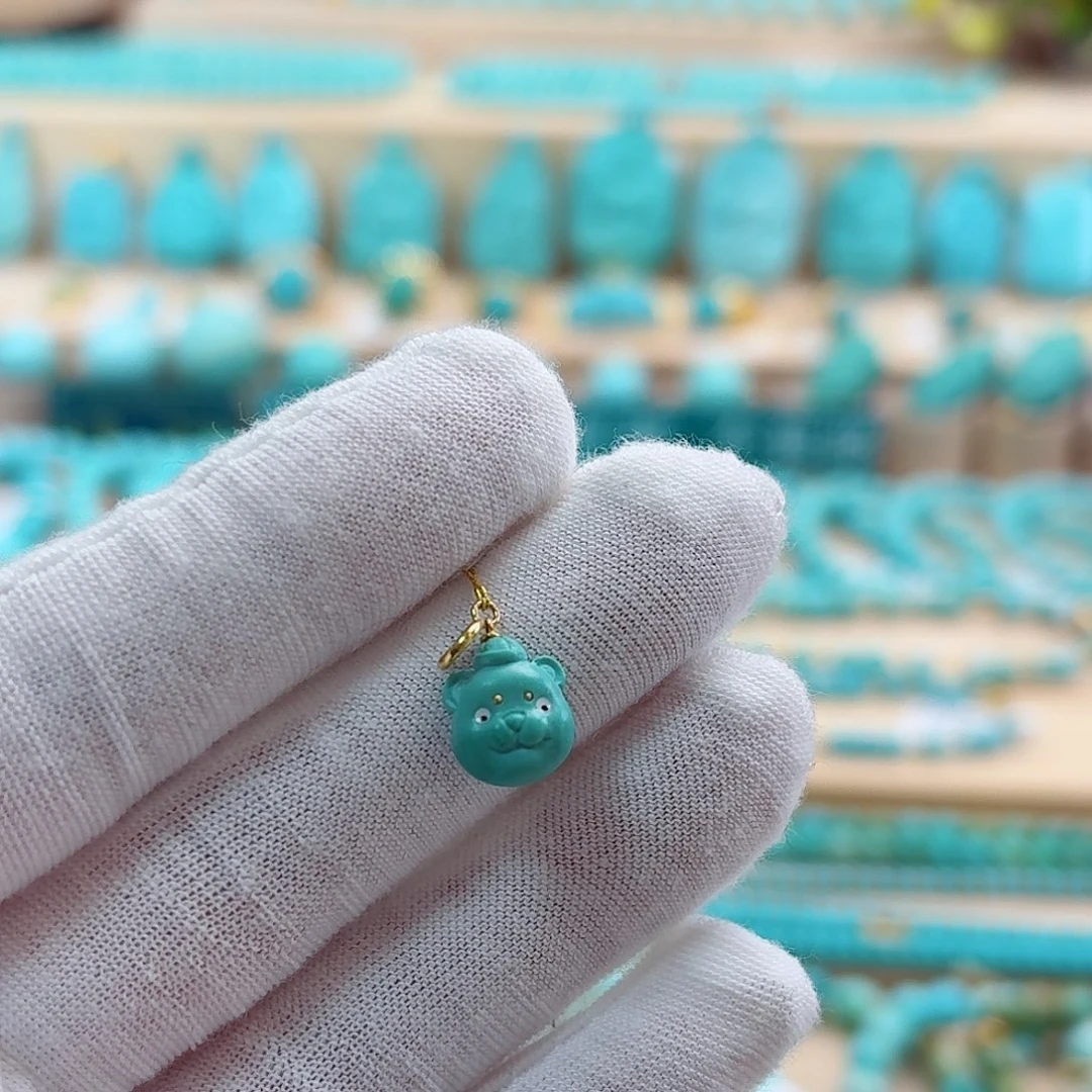 绿松石18K金镶嵌珠宝奇石