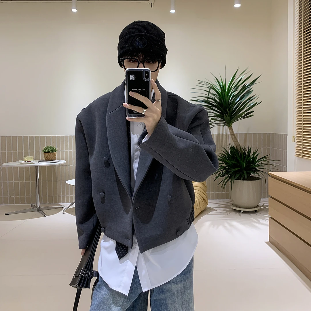 白口阳【帕丁顿车站】灰色韩系短外套春秋2025年新款空气层夹克X340