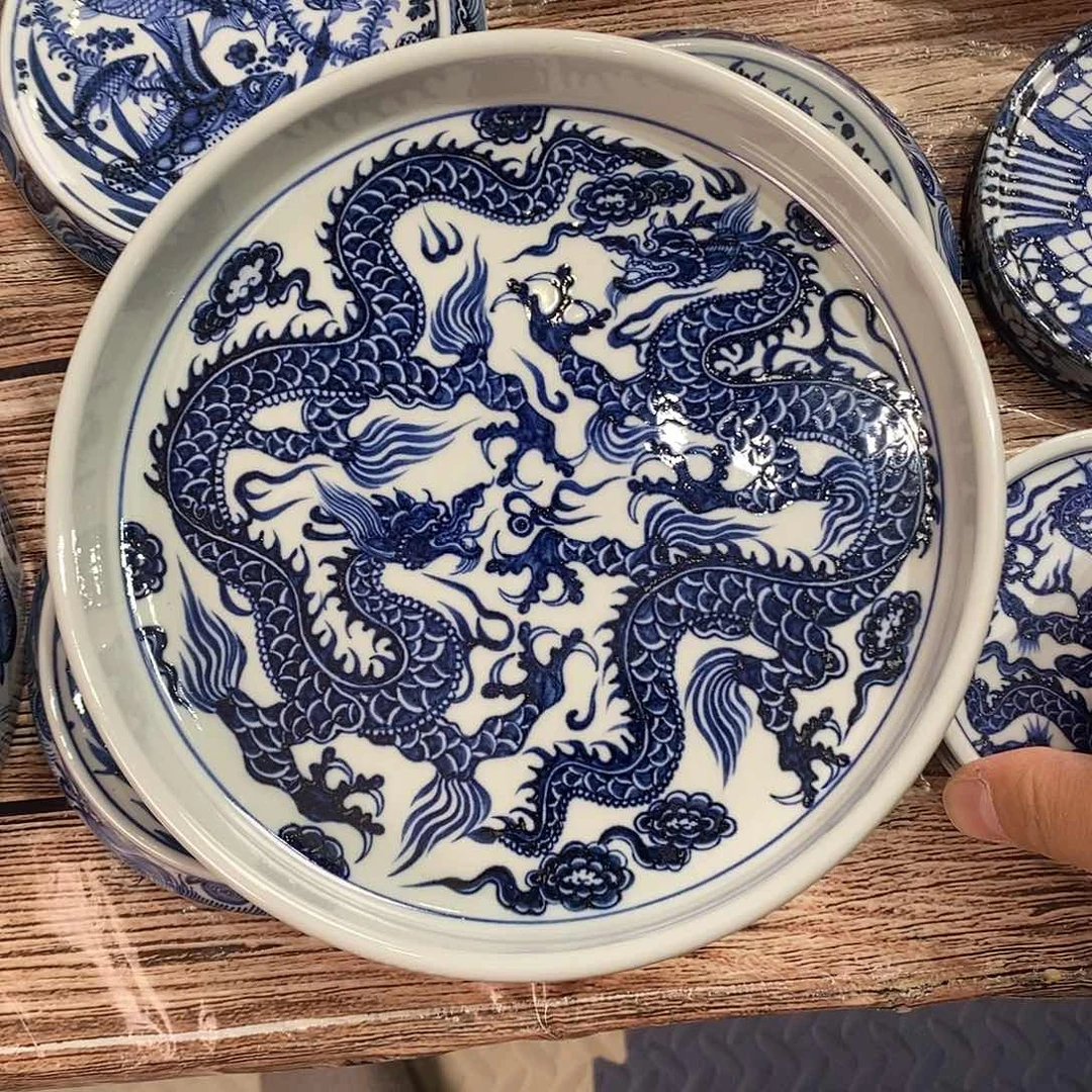 旅**～瑕疵双龙壶承 直径：20c m