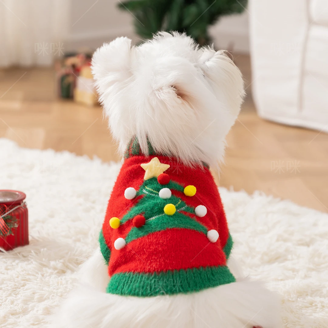 【新年小狗服】仿貂绒狗狗猫咪衣服冬天保暖套头毛衣中小型狗狗两脚