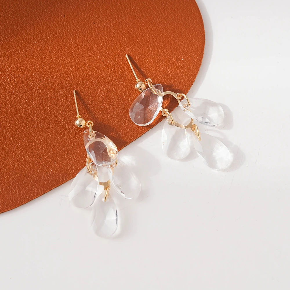 铜合金耳饰 大水珠流苏时尚气质新款潮流ins耳环女N1999