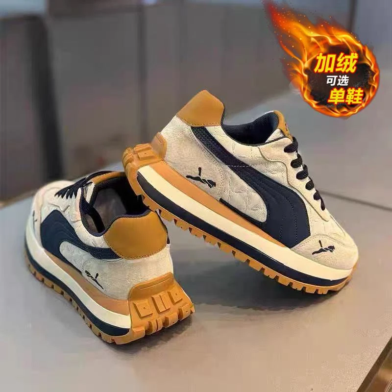 欧洲站男鞋秋冬百搭休闲阿甘鞋青少年跑步防滑运动轻便软底老爹鞋