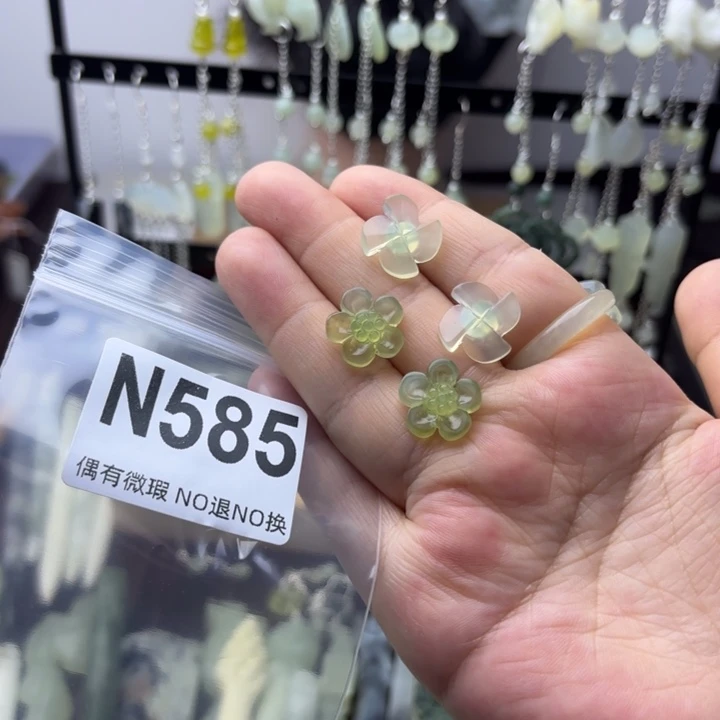 蛇纹石玉发饰合金小****洋