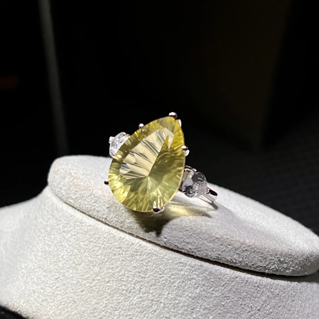 s925银柠檬晶戒指13.4ct KT24040714