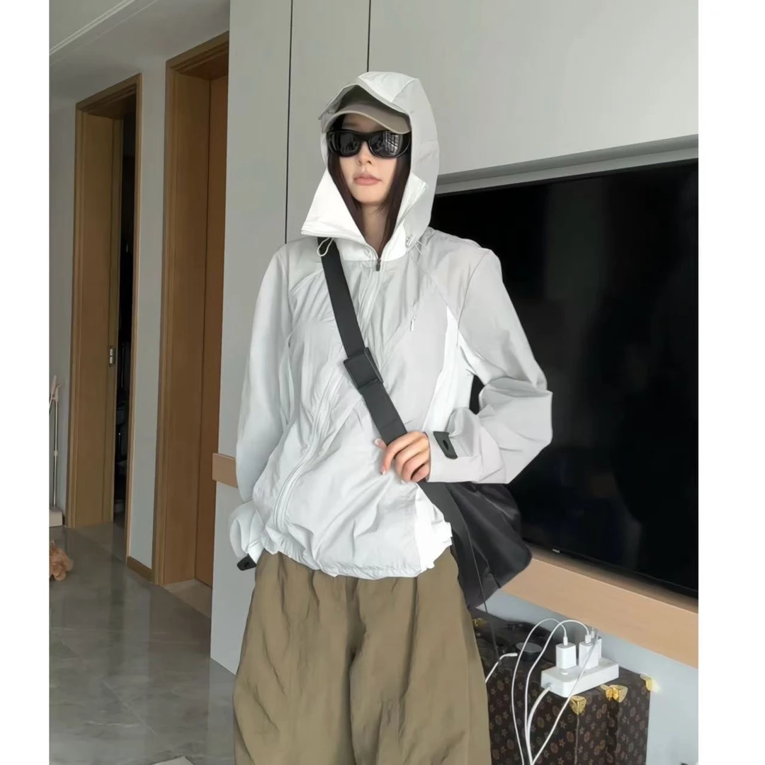 连帽透气轻薄夏天时尚显瘦休闲设计感运动韩版速干防晒衣SG07