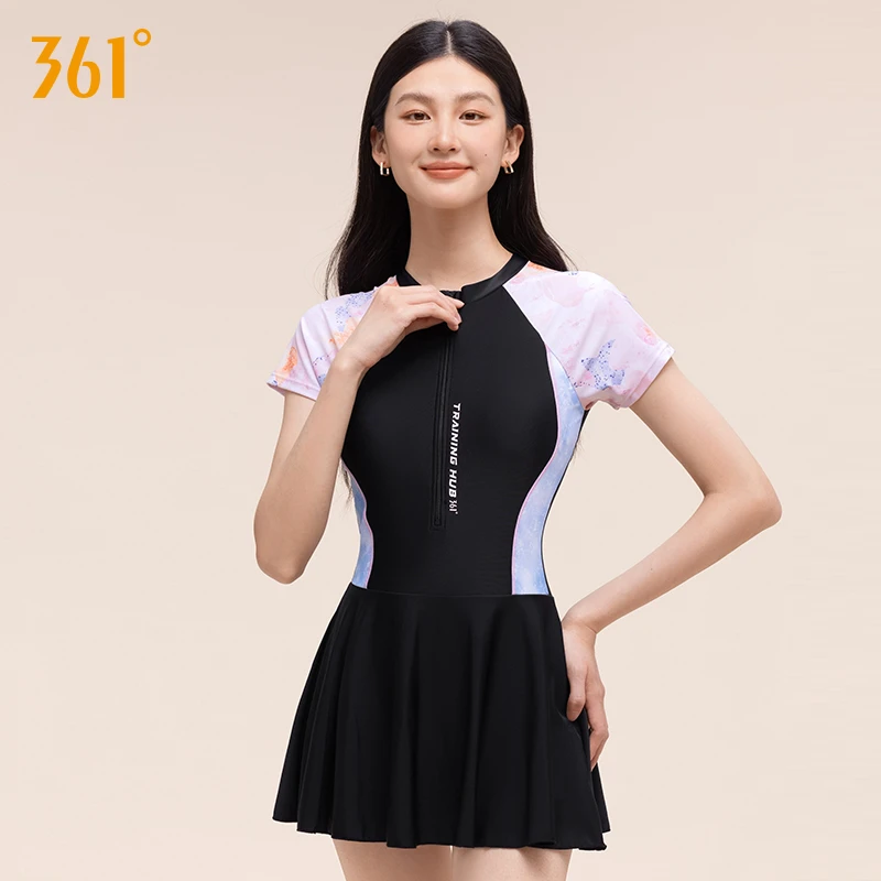 361°泳衣女2025新款成人连体游泳衣大码显瘦遮肚子高颜值温泉泳装