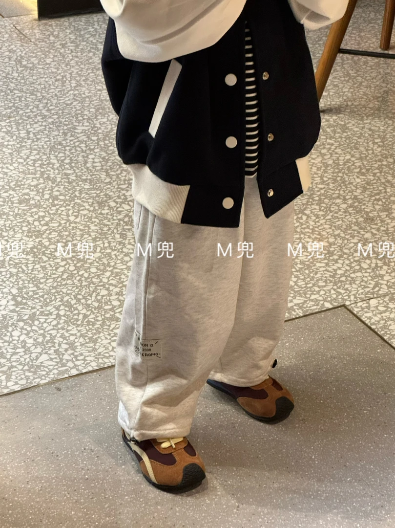 25年春季新款可收腿灰色系男女同款儿童卫裤