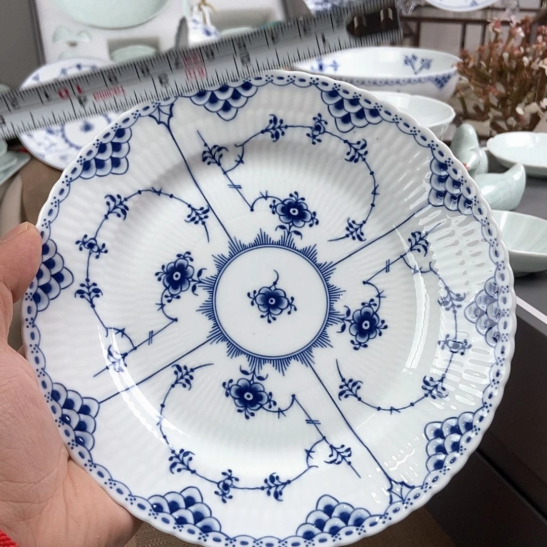 瓷片厚皮橙同款唐草8平盘