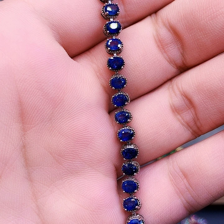 一***膏手链蓝宝石银S925镶嵌