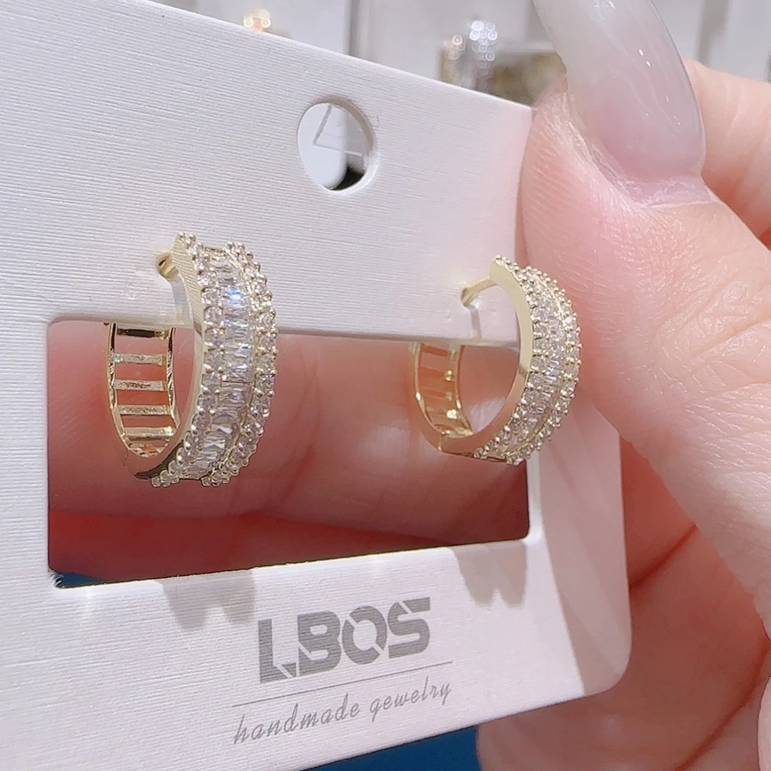 锆石铜合金925银耳环