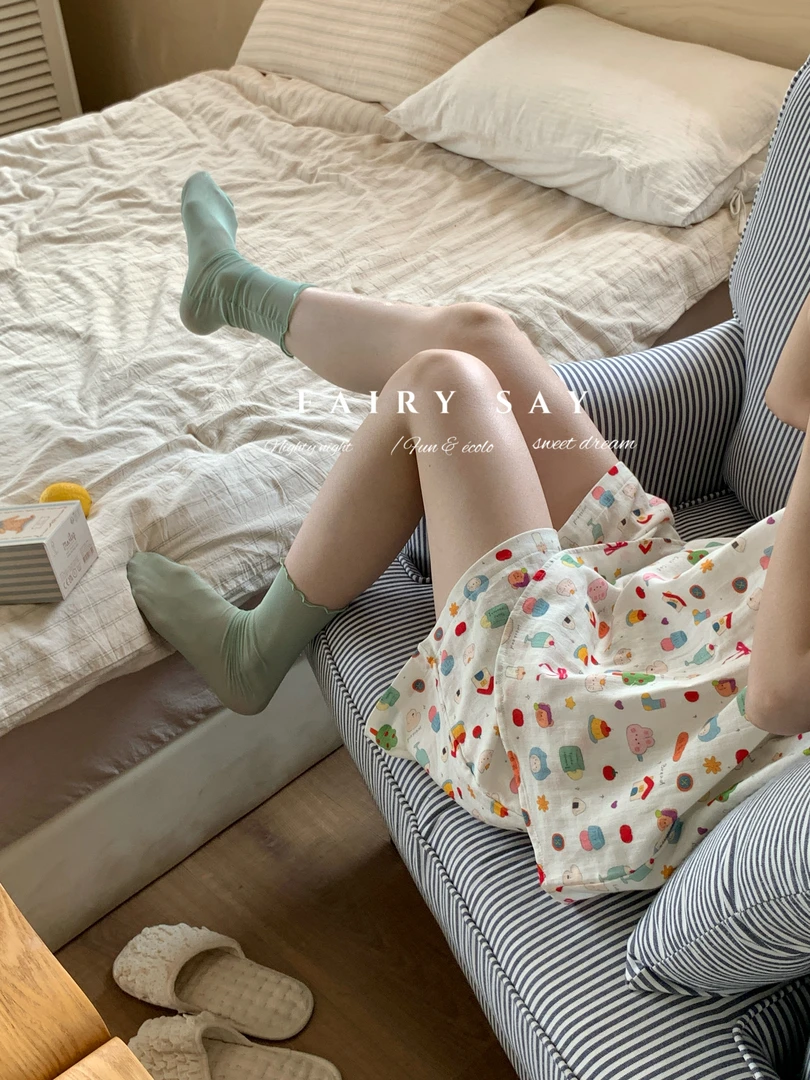 全棉双层棉纱｜夏季树木吊带睡裙套装可居家可外穿睡衣可爱小元素