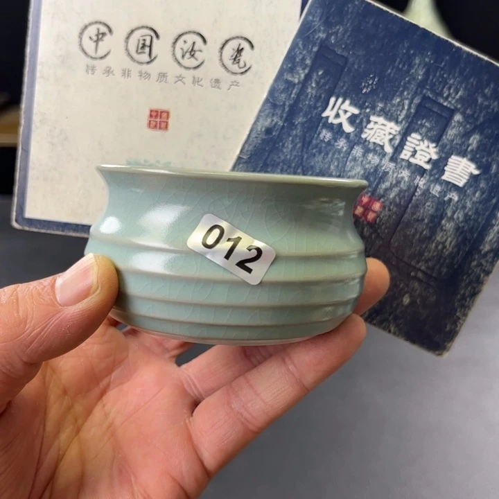 杯仿古釉汝官窑弦纹杯012号