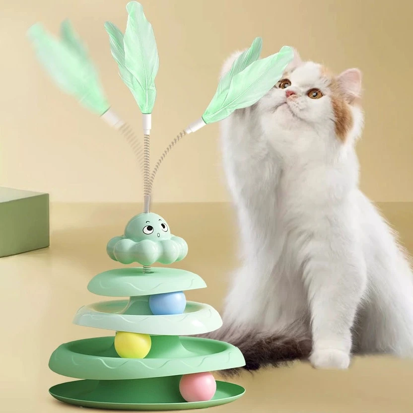逗猫棒羽毛转盘球猫咪玩具逗猫棒猫咪玩具猫玩具自嗨解闷
