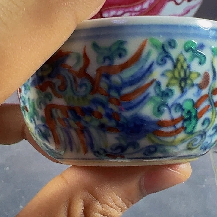爱***悔杯斗彩凤纹陶瓷杯