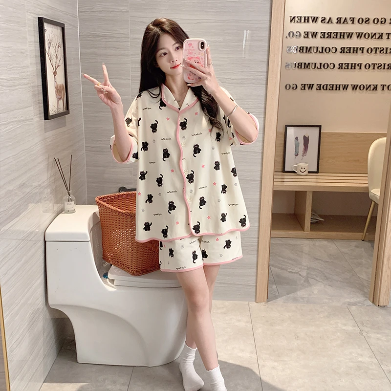 2025新款睡衣女爆款夏季短袖甜美学生家居服套装可外穿夏天薄款