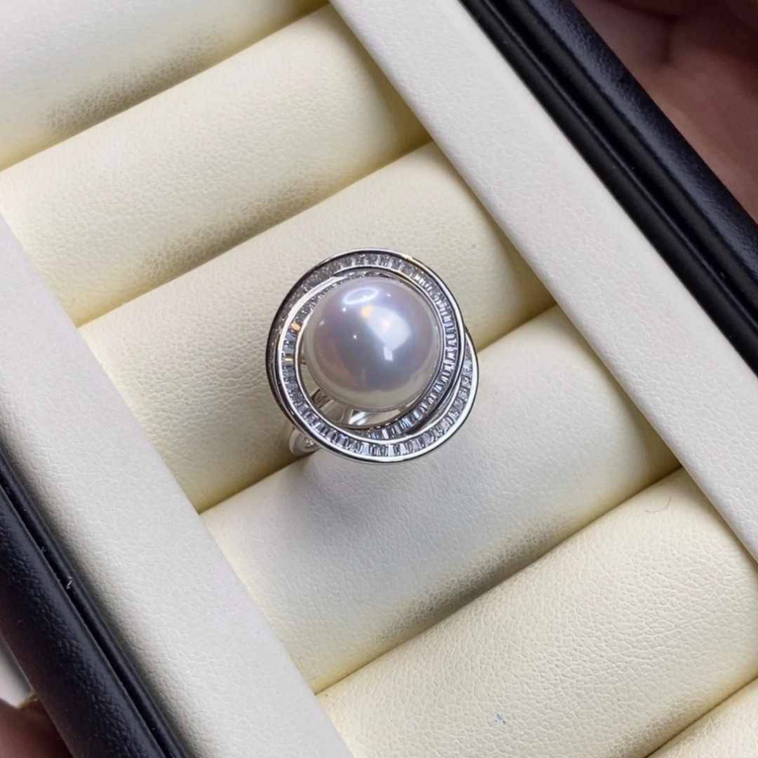 戒指淡水珍珠银S925镶嵌