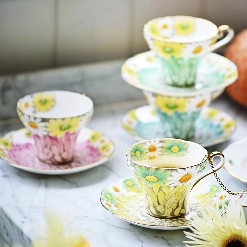 【安斯丽Aynsley】雏菊骨瓷咖啡杯碟英式下午茶茶杯精致轻奢欧式