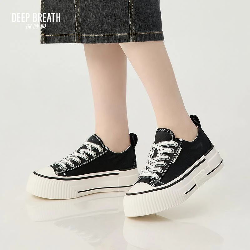 DEEP BREATH深呼吸 轻盈帆布低帮绑带帆布鞋休闲鞋板鞋AX12313