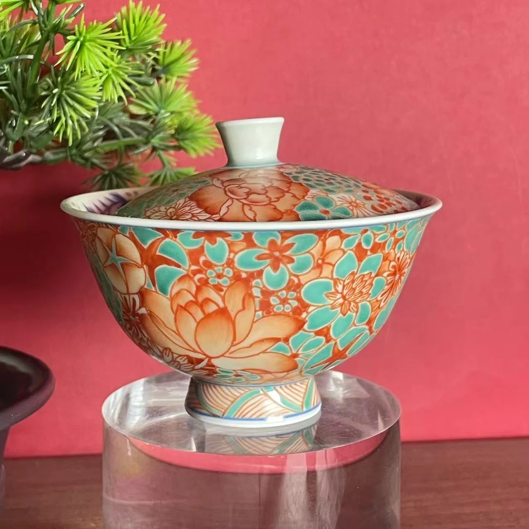 雨溪 花开富贵盖碗 00084