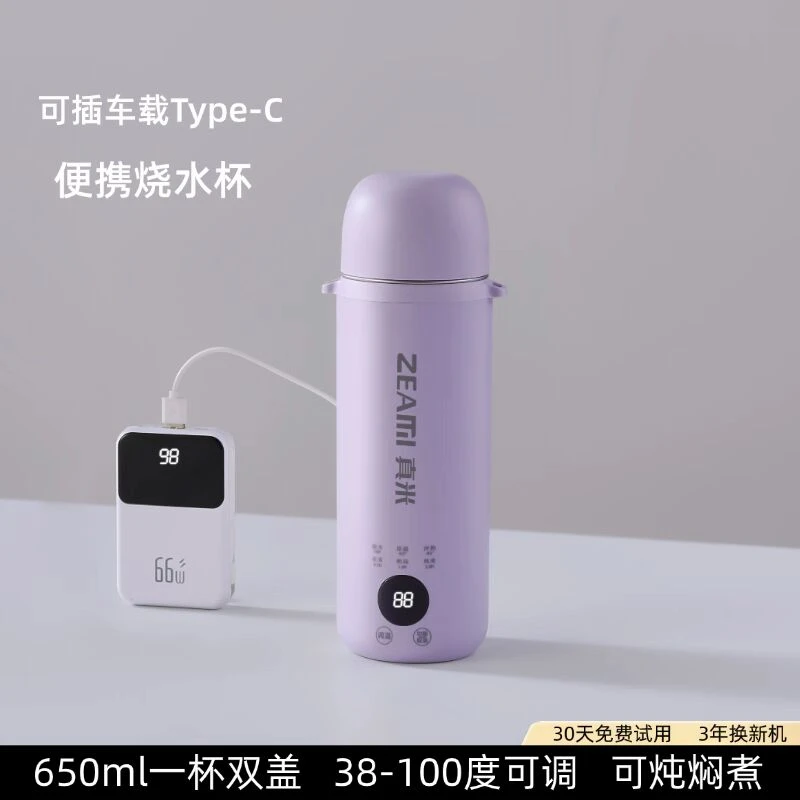 德国真米烧水杯便携式烧水壶车载旅行电热水杯小型加热保温热水壶