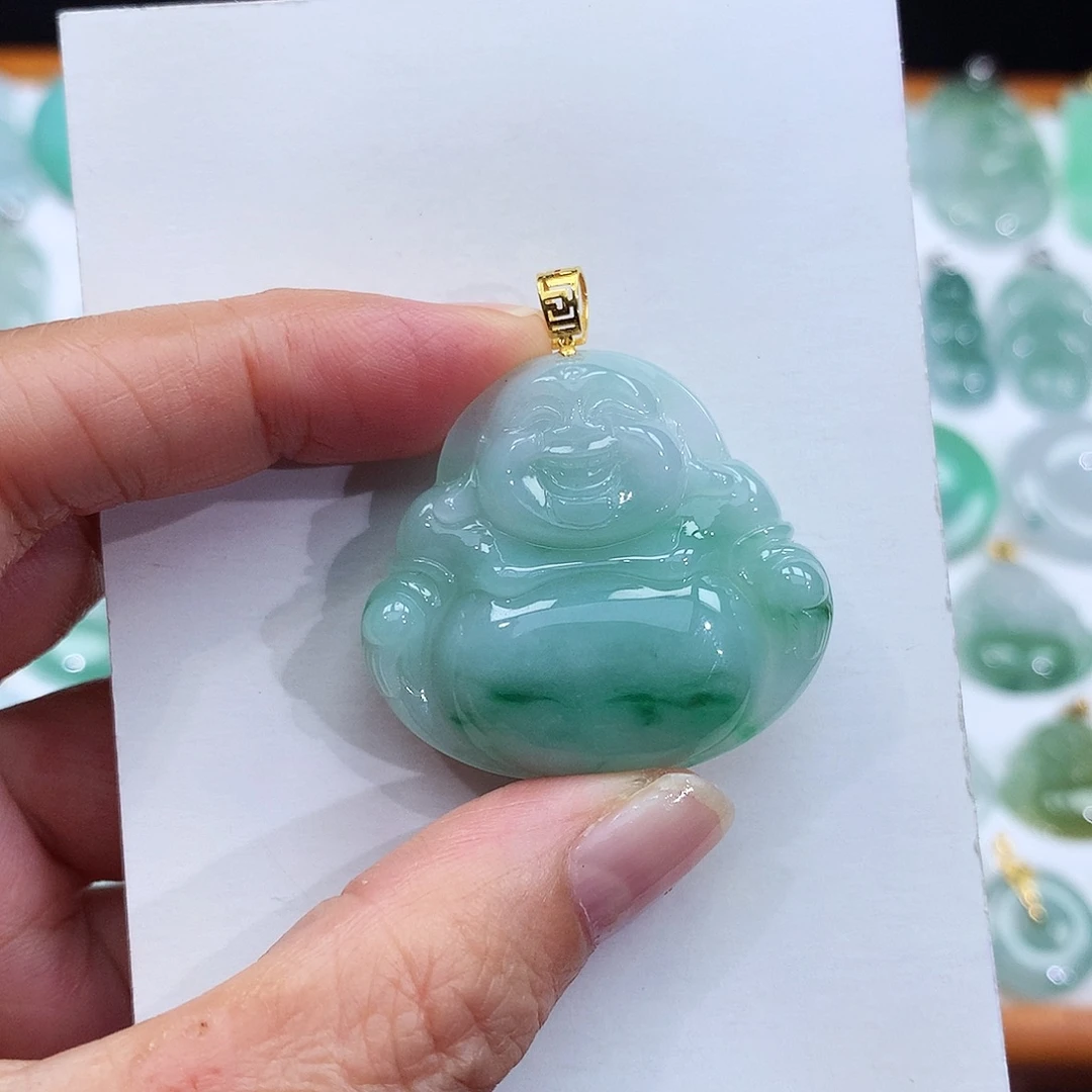 颈饰18K金镶嵌翡翠翡翠吊坠