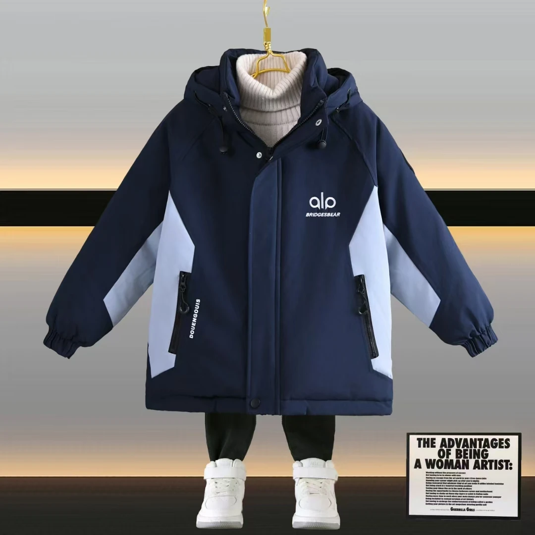 男童allo棉服秋冬工装棒球棉服2025新款儿童男孩加厚棉衣