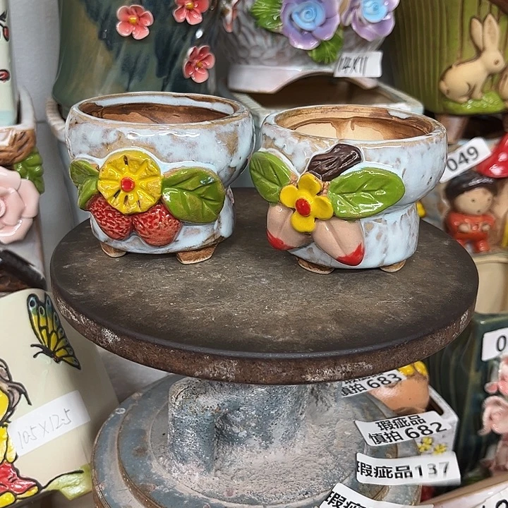 紫砂花盆粗陶材质多肉花盆