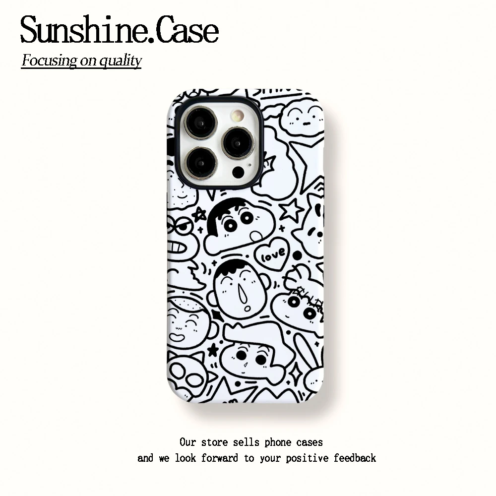 菲林二合一适用苹果华为vivo小米oppo手机壳线条小新16PRO