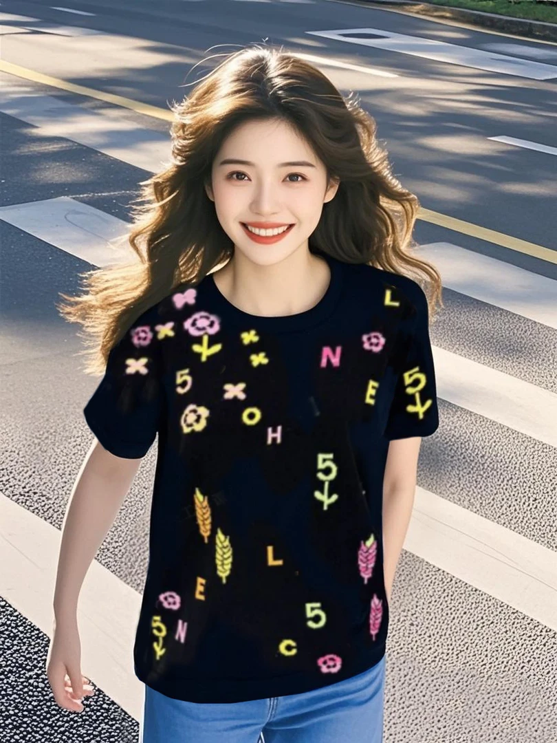 高级独特小众黑色上衣女2025年春季新款显瘦通勤百搭显白短袖上衣