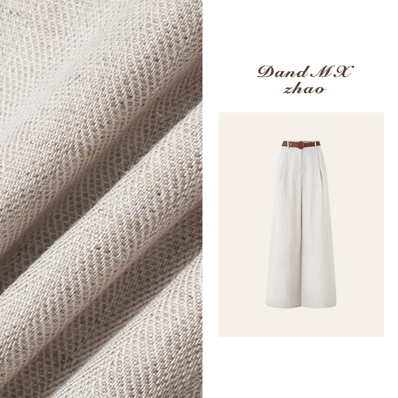 D&MX studio丨老钱空气感法国天丝麻休闲直筒长裤92053高个子