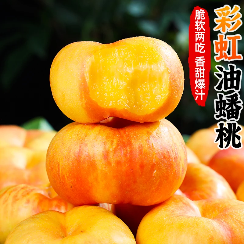 【软硬两吃】彩虹油蟠桃黄金油桃4斤新鲜桃子 坏果包赔