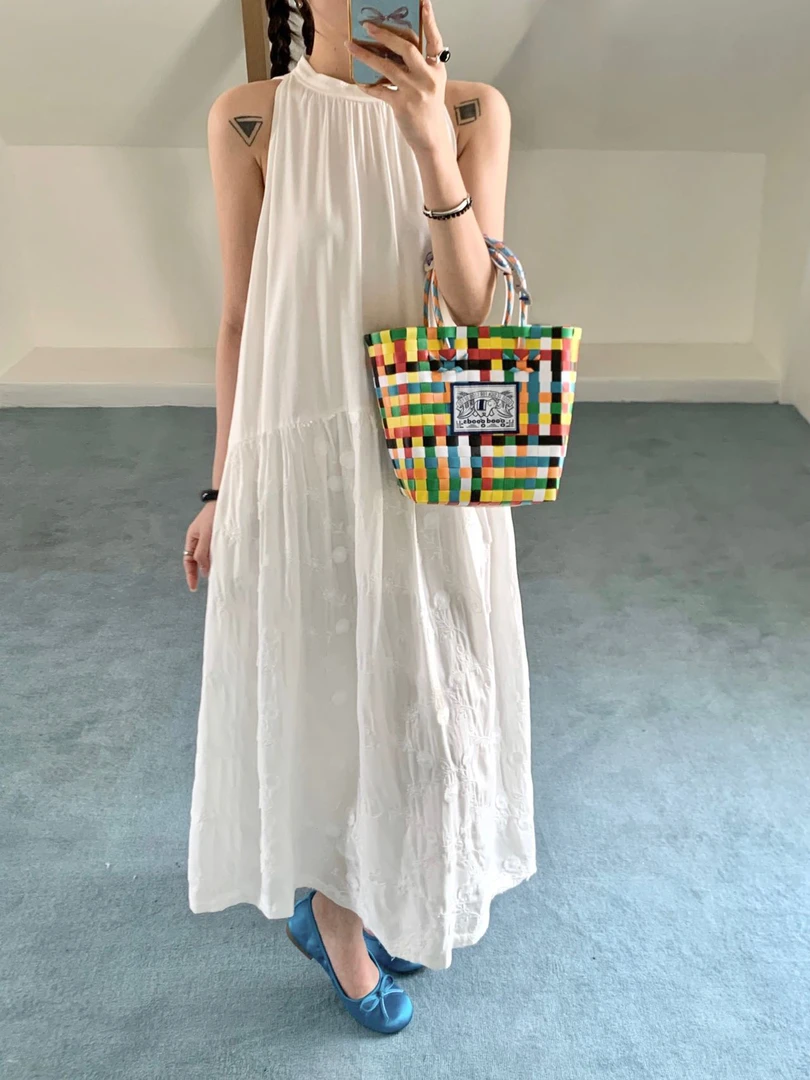 【NO退NO换】福秒-度假风！宽松提花连衣裙（OT2760#）ONE TIME