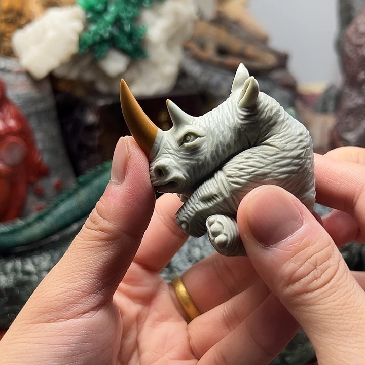 东北石松花石摆件