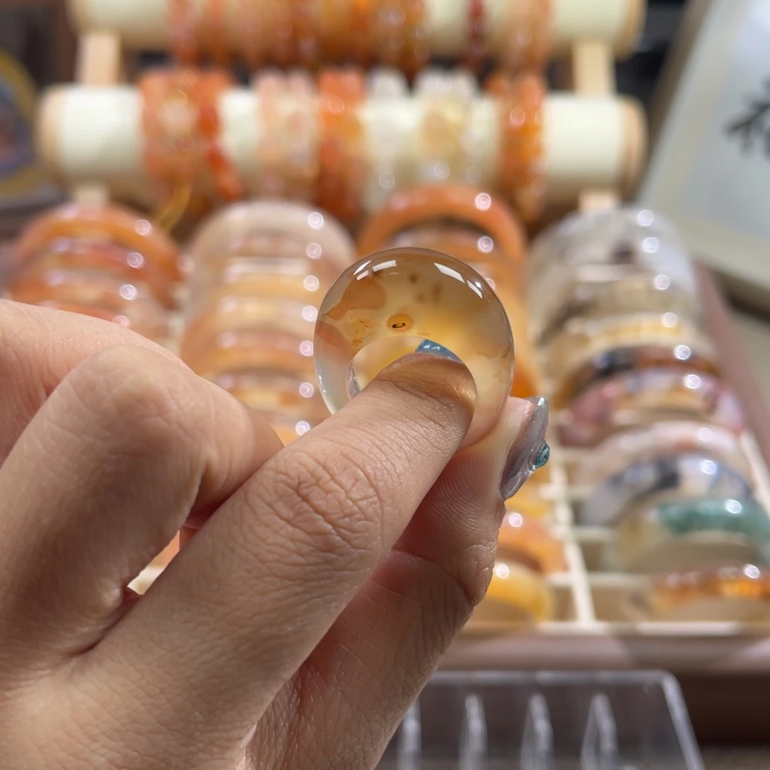 合金戒指玛瑙/玉髓龙纹鹅头18.4