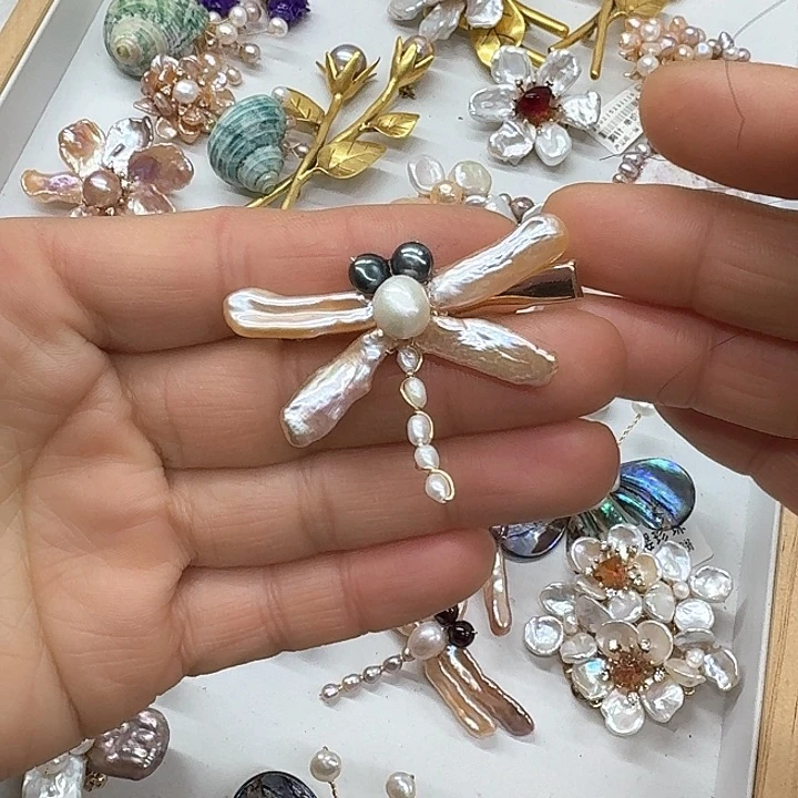 淡水珍珠发饰银S925镶嵌