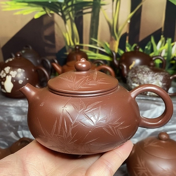 茶壶紫砂竹子寒江344556688990
