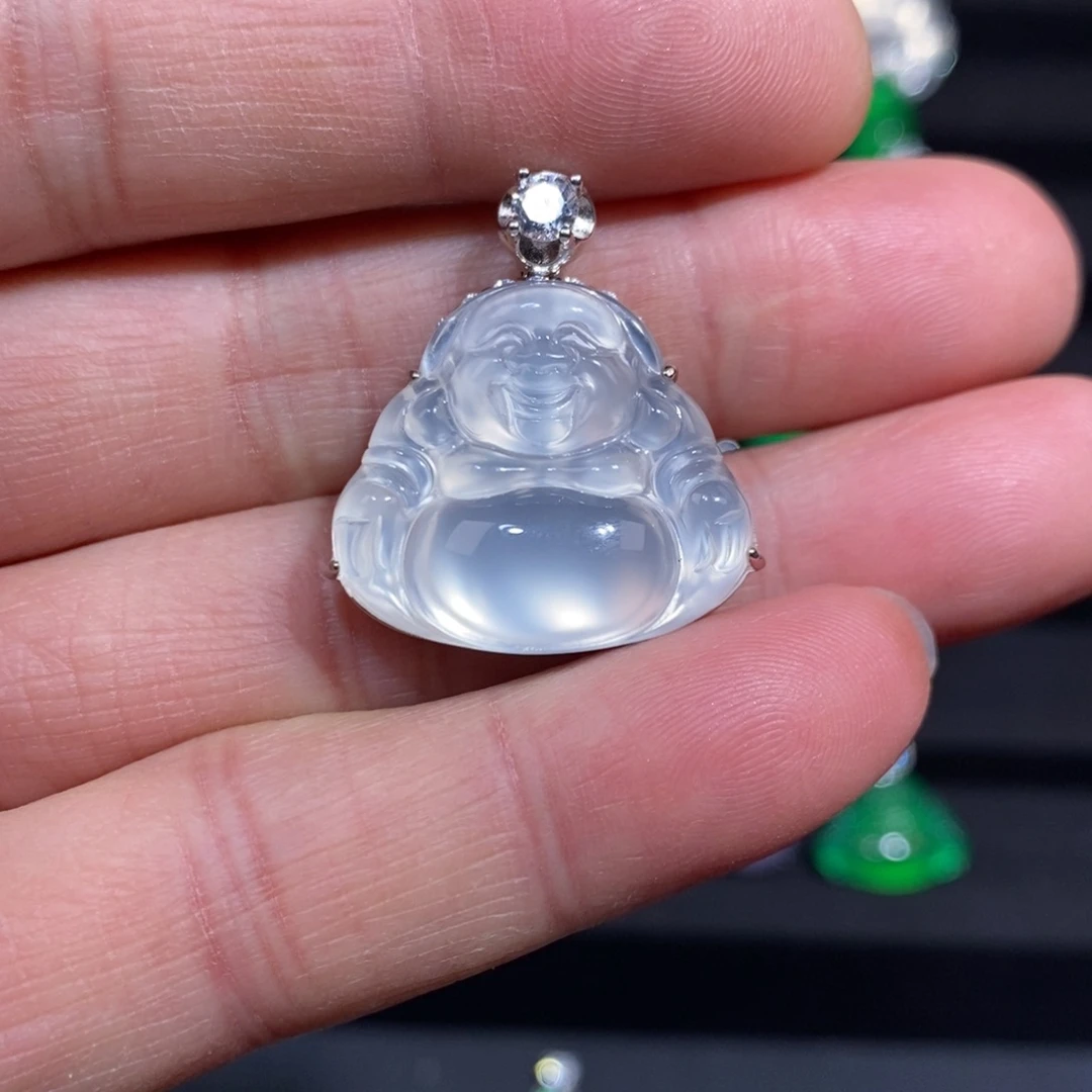 玛瑙/玉髓银S925镶嵌吊坠