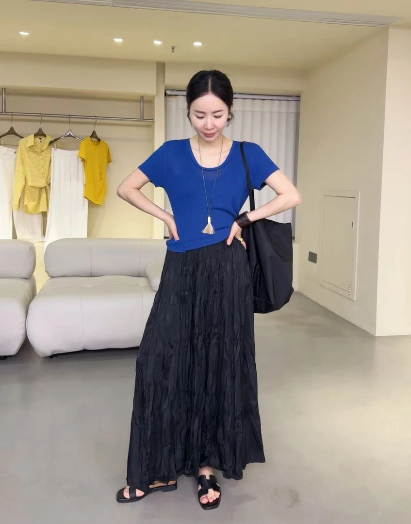 鑫燃Kiki（锁骨衫）U领百搭竹节麻针织锁骨衫 20916 潇家（F）